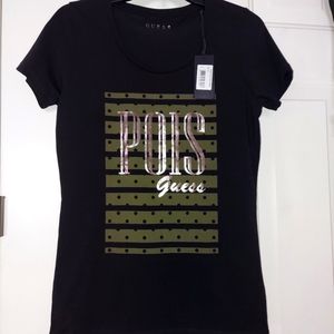 Guess signature logo print tee top